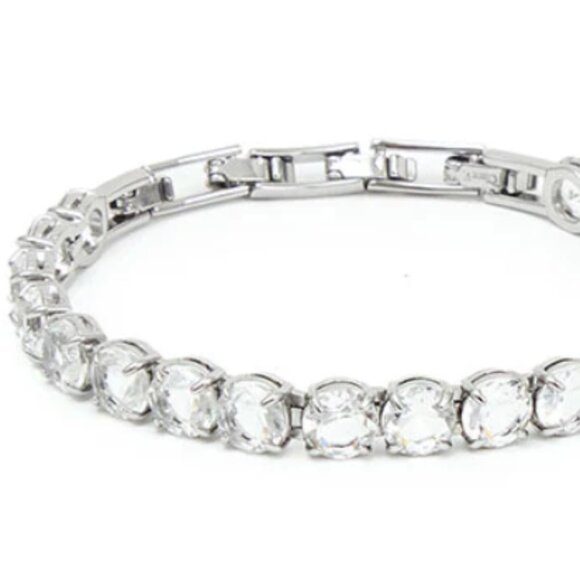 Clare V Stone Tennis Bracelet - Clear/Rhodium - Picture 1 of 8